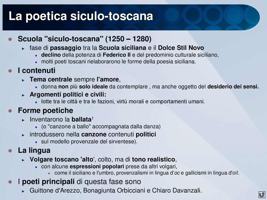 La poesia d amore in Toscana ppt scaricare